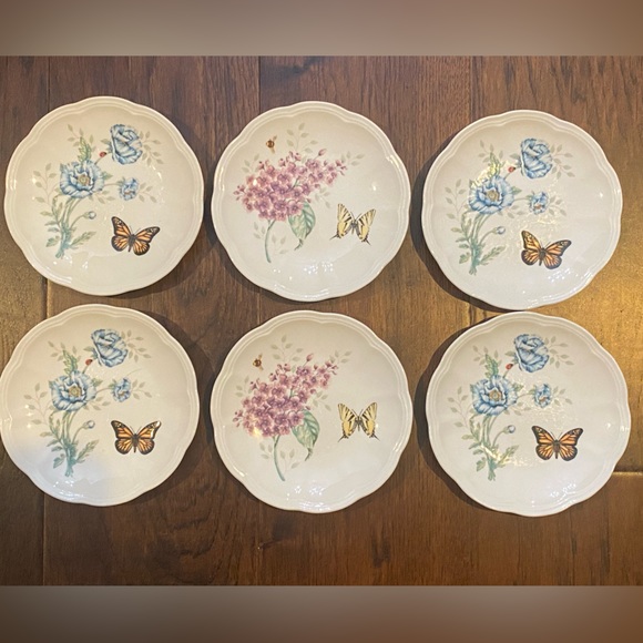 Lenox Other - Set of 6 Lenox Butterfly Meadow Porcelain 6.5” Party Plates 🦋 🐞 🐝